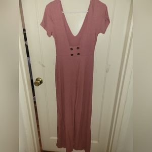 Pink jump suit